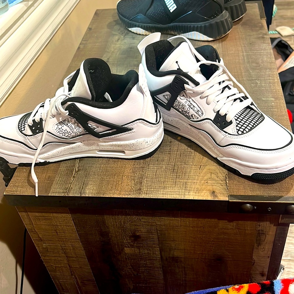 White and black Jordans